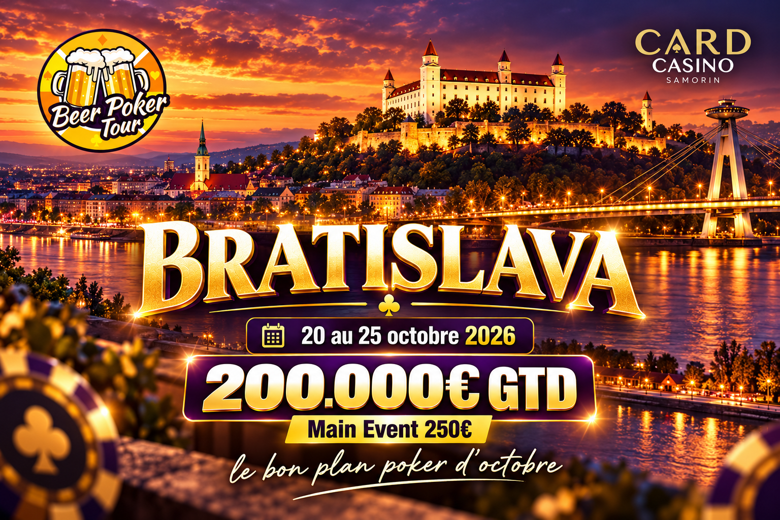 Beer Poker Tour Bratislava octobre 2026 au Card Casino